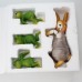 Pink cute climbing tank couple rabbit frog pendant resin