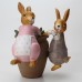 Pink cute climbing tank couple rabbit frog pendant resin