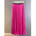 Elegant Pleated 2 Pieces Set Round Neck Batwing Sleeves Solid Tops High Elastic Waist Fold Skirts 