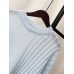 Blue Tassel Sweater Pullover Female  Autumn New Korean Version Loose O-neck Long Sleeve Women's Solid Color 