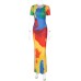 Hawthaw Women Short Sleeve Party Club Streetwear Vacation Bodycon Long Dress 2023 Summer Clothes Wholesale Items For Business