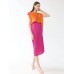 Miyake Pleated Paradise Bird Patchwork Color Slash neck Dress Women Summer New Original Designer Causal Evening Dress