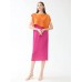 Miyake Pleated Paradise Bird Patchwork Color Slash neck Dress Women Summer New Original Designer Causal Evening Dress