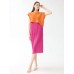 Miyake Pleated Paradise Bird Patchwork Color Slash neck Dress Women Summer New Original Designer Causal Evening Dress