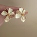 Jewelry Silver Needle Geometric Splicing Color Flower Earrings For Women Female Gift Ear Accessories Hot Sale