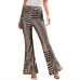 Fashionable sequin high waisted straight leg wide leg