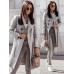 New women's woolen coat with solid color straps, medium length woolen coat