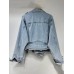 Pearl Diamond Notched Collar Lace-up Spliced Denim Jackets For Women Y2k High Street Loose Coat 