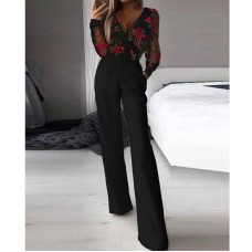 Jumpsuit with slanted collar and mid waist for a stylish commuting jumpsuit