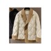Korean Style Winter Jackets For Women All-match Loose Spliced Notched Neck Outwear Single Breasted Lady Daily Clothing Ins Hot
