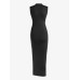 Plunging Neckline Slit Ruched Vegas Dress