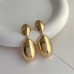 French retro design with metallic glossy water drop earrings for women, exaggerated fashion personality, versatile earrings, earrings, and earrings