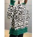 Trend Korean Leopard Print Women's Large Size Winter Button Outerwear Knitted Cardigans Y2k Vintage Warm Sweater Jacket