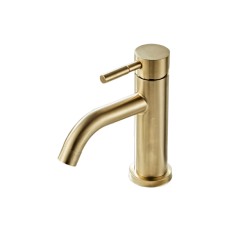 Faucet stainless steel brushed gold minimalist basin faucet hot and cold table up and down basin for household use Faucet stainless steel brushed gold minimalist basin faucet hot and cold table up and down basin for household use