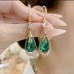 High grade purple crystal droplet shaped earrings, simple and atmospheric earrings, fashionable and elegant, high-end earrings