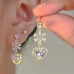 High grade purple crystal droplet shaped earrings, simple and atmospheric earrings, fashionable and elegant, high-end earrings