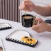 Creative trace golden note shape handle ceramic cup saucer Nordic exquisite mug Creative trace golden note shape handle ceramic cup saucer Nordic exquisite mug