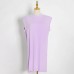 Minimalist Solid Loose Dress For Women Round neck Sleeveless High Waist Pullover Mini Dresses Female Summer Fashion Clothing