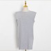 Minimalist Solid Loose Dress For Women Round neck Sleeveless High Waist Pullover Mini Dresses Female Summer Fashion Clothing