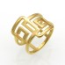 Great Wall pattern double circle double personality hollow trend titanium steel ring ring