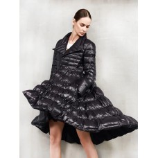Loose Fit Big Hem Asymmetrical Down Jacket New Lapel Neck Long Sleeve Warm Women Parkas Fashion Spring Autumn Loose Fit Big Hem Asymmetrical Down Jacket New Lapel Neck Long Sleeve Warm Women Parkas Fashion Spring Autumn