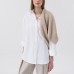 Oversized White Long Sleeve Shirt for Women Basic Percent Cotton Purple Buttoned Shirts Women's Fashion Beautiful Blouses Tops