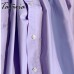 Oversized White Long Sleeve Shirt for Women Basic Percent Cotton Purple Buttoned Shirts Women's Fashion Beautiful Blouses Tops