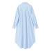 TRAF Stripe Shirt Dress Women  Fashion Loose Long Dresses For Woman Clothing Irregular Casual Dress Vintage Ladies Dresses