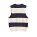 TRAF Striped Women Vest  Autumn Fashion Sleeveless Crop Tops Women knitted Vintage Top Streetwear Girl Casual Sweater Vests