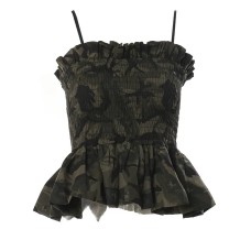 Women Tank Tops  Summer New Camouflage Print Elastic Slim Strapless Sleeveless Short Camis Fashion Ladies Crop Top