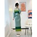 Autumn New Fashion Color Matching Causal High Fashion Women Long Sleeves Tops Two Piece Sets