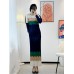 Autumn New Fashion Color Matching Causal High Fashion Women Long Sleeves Tops Two Piece Sets