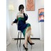 Autumn New Fashion Color Matching Causal High Fashion Women Long Sleeves Tops Two Piece Sets