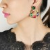 Multicolor Crystal Dangle Earrings Gold Color Alloy Round Pendant Earrings For Women Charm Fashion Trend Jewelry Wedding