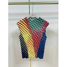 Design Polka Dot Pleated Type Summer Gentle Fresh Style Women Versatile Round Neck Top