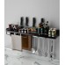 No punching black aluminum kitchen wall-mounted multi-function kitchenware seasoning bottle holder organize storage rack