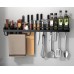 No punching black aluminum kitchen wall-mounted multi-function kitchenware seasoning bottle holder organize storage rack