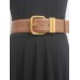 Vintage Gold Needle Buckle Pure Cowhide Belt Simple All Match Genuine Leather Belts Slim Women