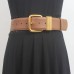 Vintage Gold Needle Buckle Pure Cowhide Belt Simple All Match Genuine Leather Belts Slim Women