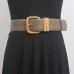 Vintage Gold Needle Buckle Pure Cowhide Belt Simple All Match Genuine Leather Belts Slim Women