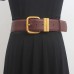 Vintage Gold Needle Buckle Pure Cowhide Belt Simple All Match Genuine Leather Belts Slim Women