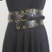 Vintage Circular Decoration Elasticity Wide Waist Sealing Fashion Tide All-match Brown Waistband