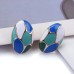 High Quality Blue Orange Enamel Drip Oil Oval Metal Earrings Women Elegant Indian Statement Punk Earring Jewelry