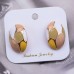 High Quality Blue Orange Enamel Drip Oil Oval Metal Earrings Women Elegant Indian Statement Punk Earring Jewelry