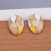 High Quality Blue Orange Enamel Drip Oil Oval Metal Earrings Women Elegant Indian Statement Punk Earring Jewelry