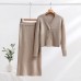 Set of Two Pieces for Elegant Women Knitted Casual Two Parts  Fall  Winter Long Sleeve Women's  Suit Fashion Vintage Clothes
