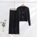 Set of Two Pieces for Elegant Women Knitted Casual Two Parts  Fall  Winter Long Sleeve Women's  Suit Fashion Vintage Clothes