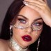 Designer Eyeglasses Frames for Women Alloy Half Frame No Lenses Fashion Face Jewelry Eye Wear Decoration Make up Rave