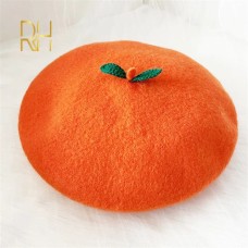 Spring Autumn Women Handmade Beret Hat Cute Fruit Pink Red Painter Hat Girl Thin Breathable Present Beret Cap