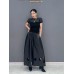 Spring Autumn New Korean Style Casual PU Leather Single Piece Wide Leg Pants Women Fashion Black Trousers
